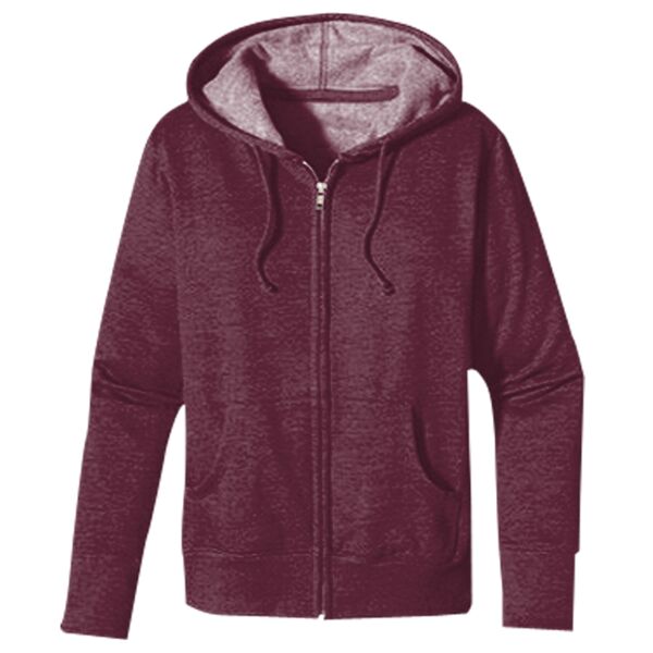 Ladies' Heathered Full-Zip Hooded Sweatshirt Thumbnail